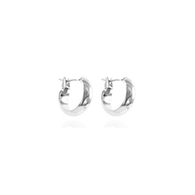 Silver tone small hoop earrings